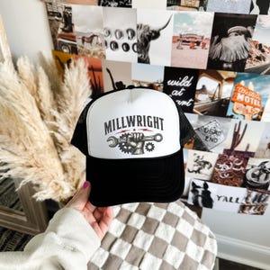 Millwright Trucker Hat | Blåkragehatt | Mekanikerhatt | Hantverkarkvinnakeps | Gåva för industriarbetare | Arbetsmössa | Blåkragearbetare