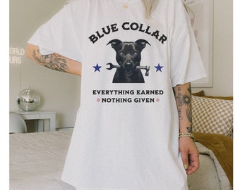 T-shirt à col bleu tout ce qui n'est rien gagné | Chemise labrador | Chemise à col bleu | Métiers | Soudeur | Monteur de lignes | Plombier | Électricien
