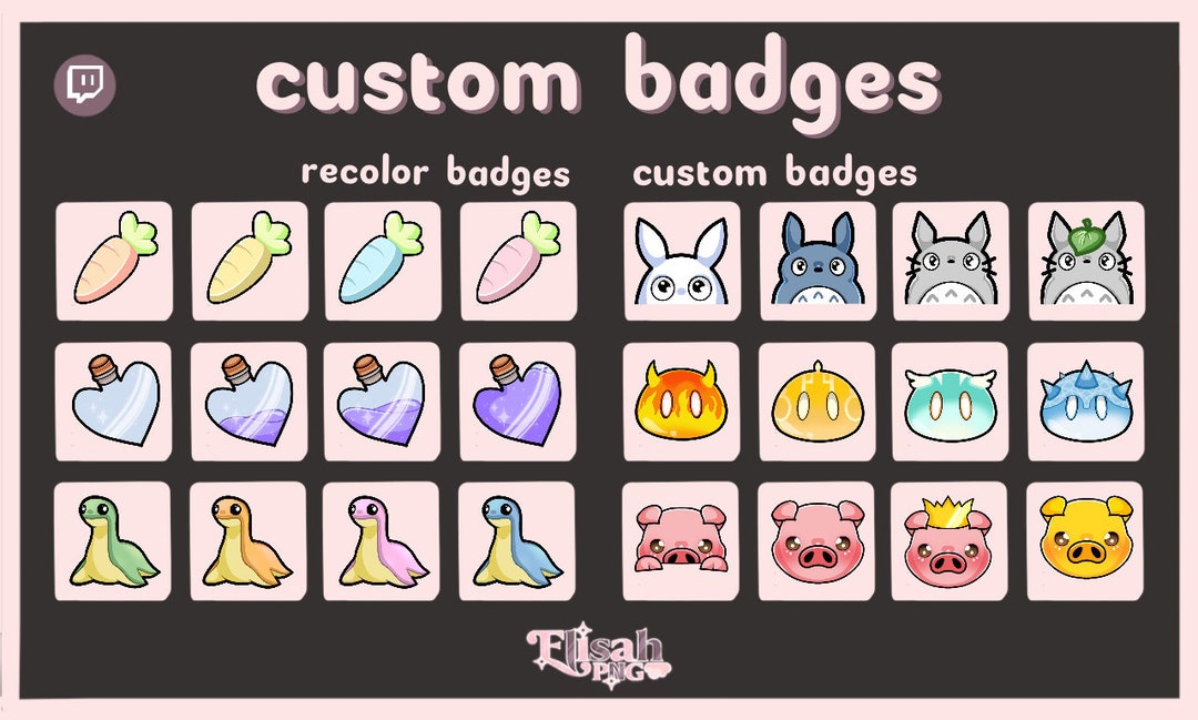 CUSTOM BADGES Twitch Etsy