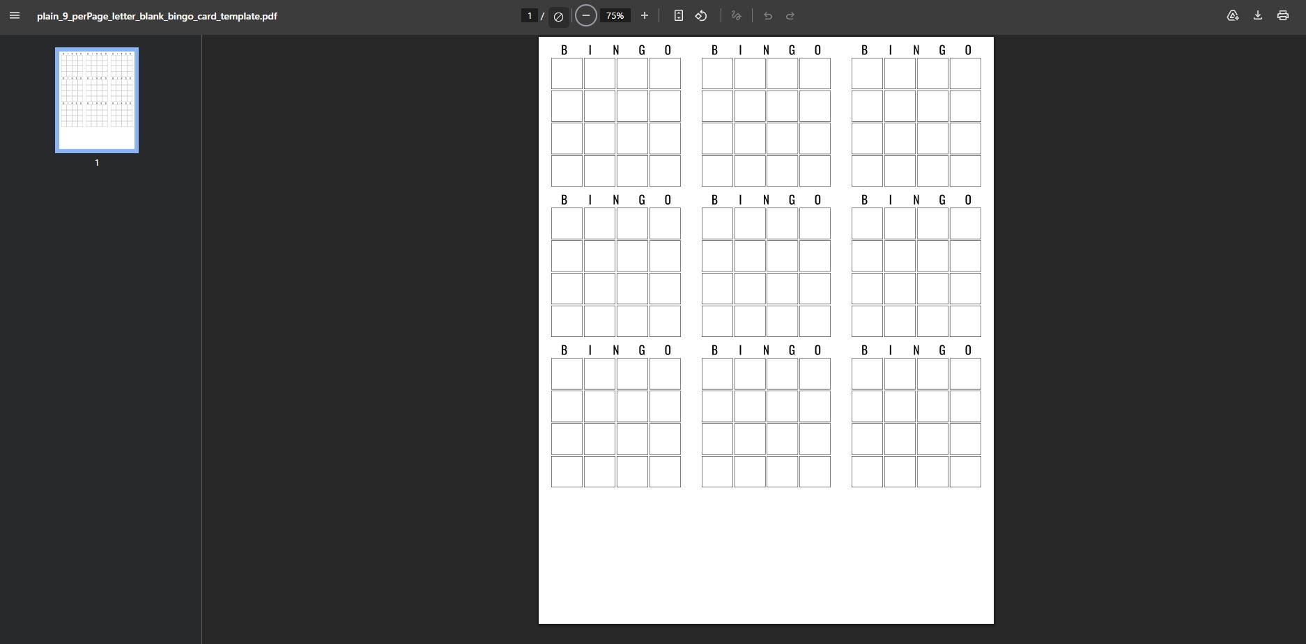 Printable 4x4 Blank Bingo Cards | 5 PDF Sizes | Template | DIY Bingo ...
