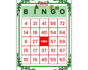 500 cartelle del bingo di Natale, bingo stampabile per bambini, rompighiaccio per feste di Natale, serata di giochi per anziani