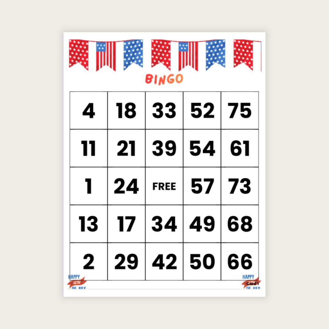 260 Patriotic Bingo Printable | 5 Sizes | USA 4th of July Party Game ...