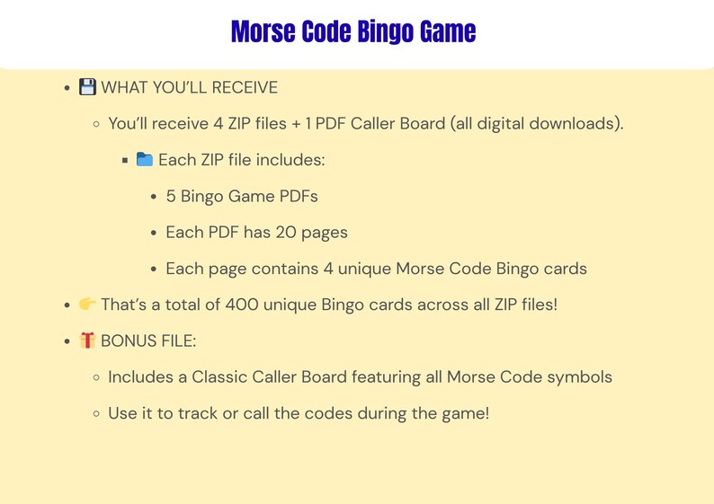 400 Morse Code Bingo Game | Printable Educational Bingo | Classroom ...