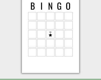 Cartelle del bingo vuote stampabili / 5 formati PDF / Modello / Cartelle del bingo fai da te / Download immediato