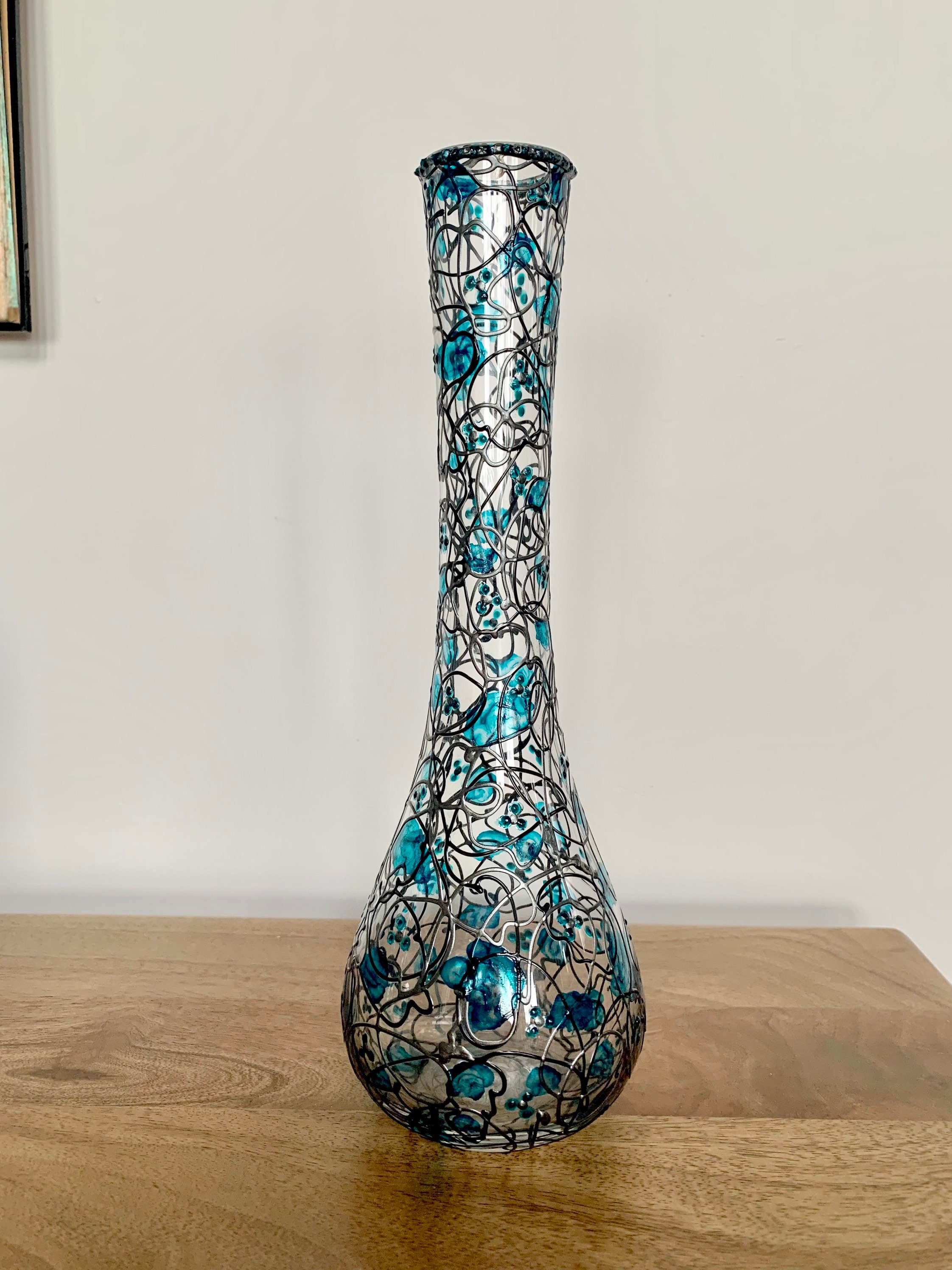Painted Glass Vase - Etsy Painted Glass Vase - Etsy