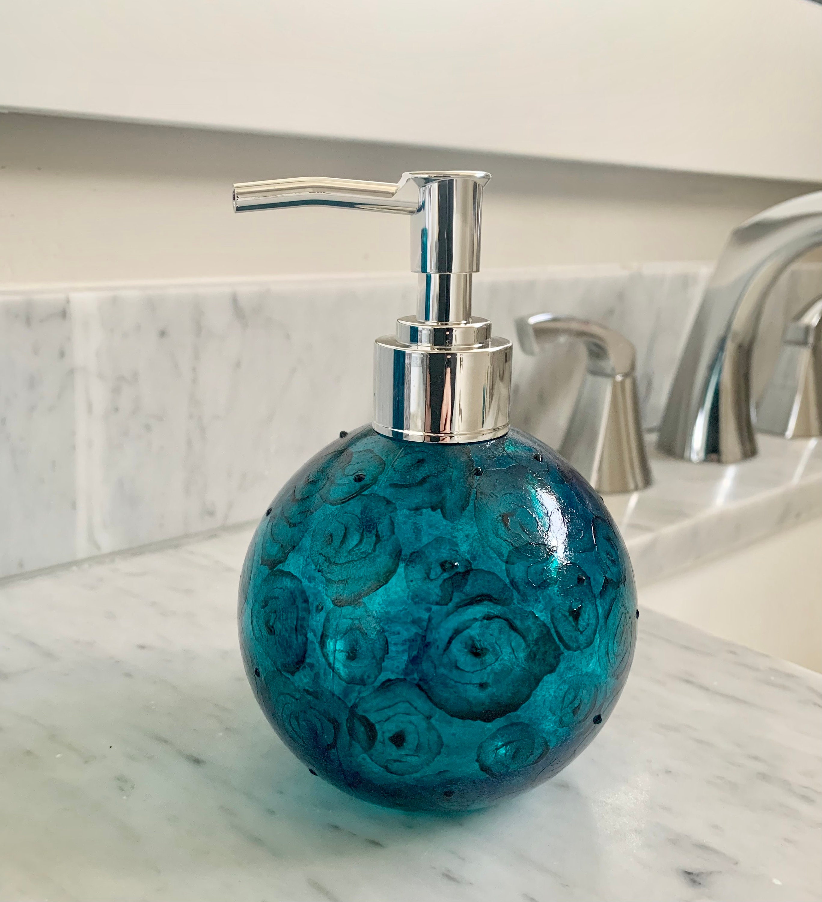 Soap Dispenser and Tumbler Set Stain Glass Collection Etsy