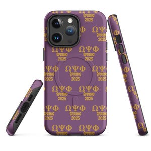 Omega Psi Phi Spring 2025 Purple MagSafe tough case for iPhone