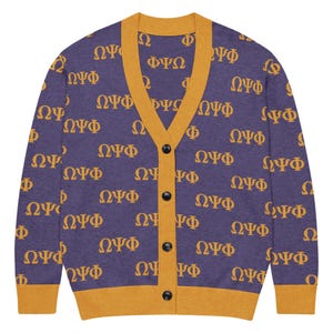 Omega Psi Phi Purple Knitted cardigan