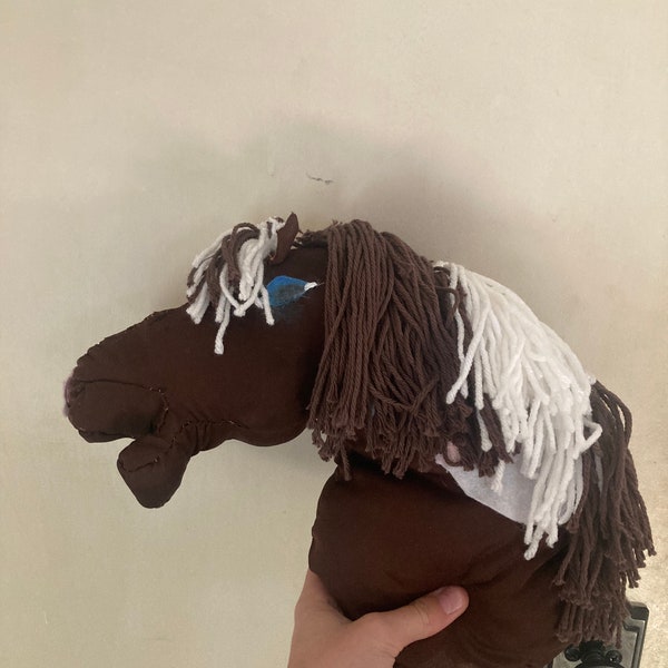 Handmade hobby horse doesn’t include stick with mouth Paint horse with hand print