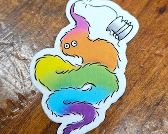 Worm on a String Vinyl Sticker