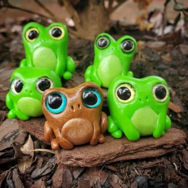 Handmade Clay Frogs and Toads