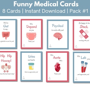 Funny Medical Appreciation Cards for Doctors, Nurses, CNA, MA, PA, Physical Therapists, Pharmacists | Hospital & Medical Office Staff Card