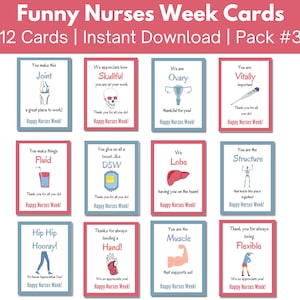 Nurses Week Printable Gift Tags, Nurses Week Funny Medical Cards, Nurse Appreciation Week, Nurses Week Gifts, RN Thank You
