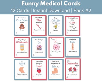 Divertenti biglietti di ringraziamento medico per dottori, infermieri, CNA, PA, NP, fisioterapisti, farmacisti/ospedali e personale di studi medici. Buono regalo