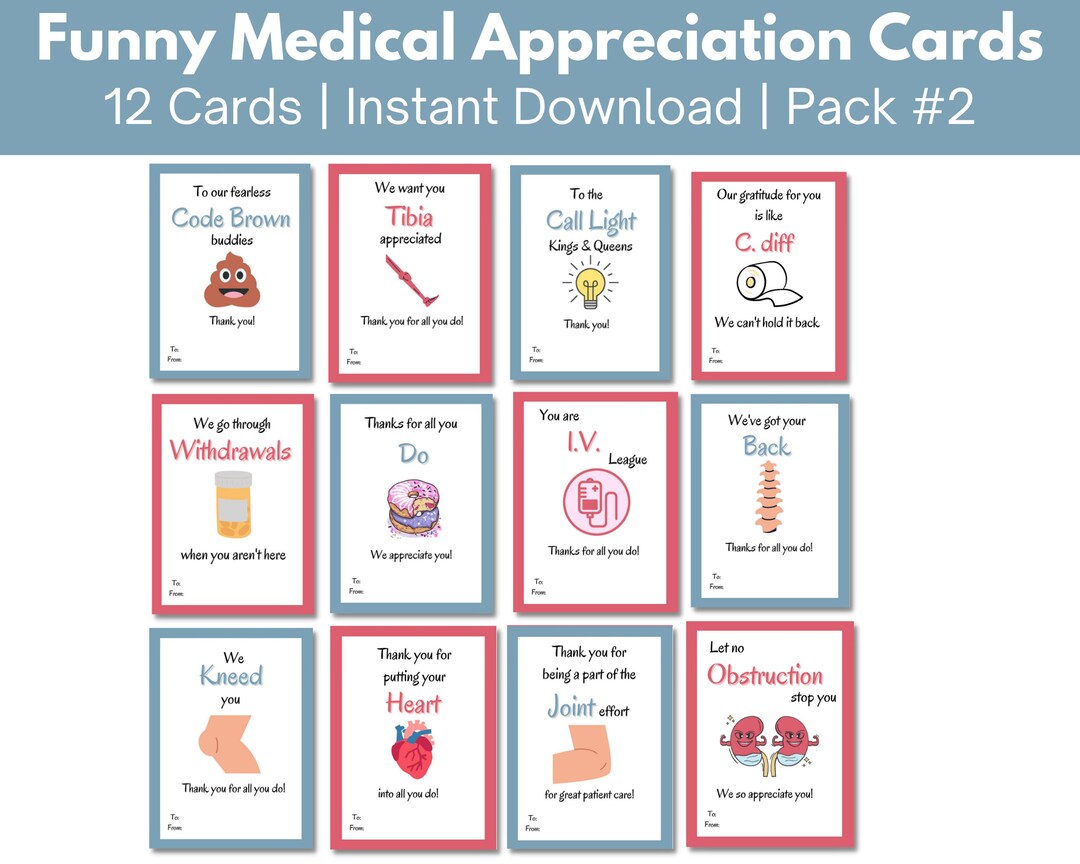 Funny Medical Appreciation Cards for Doctors, Nurses, CNA, PA, NP