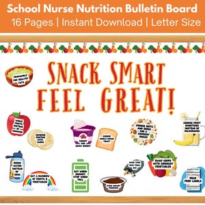 School Nurse Bulletin Board, Teacher Bulletin Board Kit, School Nurse Office & Clinic Decor, Healthy Eating Bulletin Board, School Nutrition