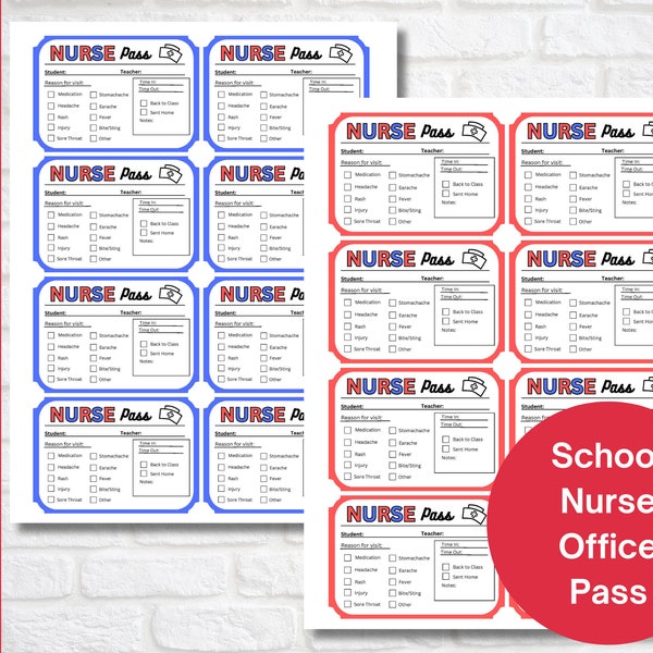 Printable Office Pass For School