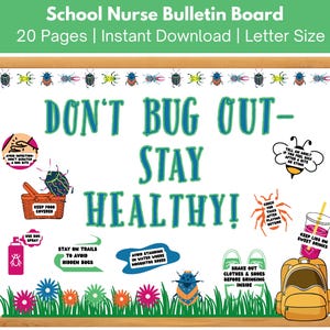 School Nurse Bulletin Board, Teacher Bulletin Board Kit, School Nurse Office & Clinic Decor, Bug Bulletin Board, Outdoor Safety for Students