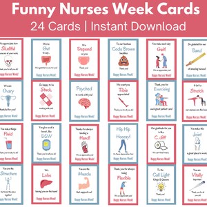 Nurses Week Printable Gift Tags, Nurses Week Funny Medical Cards, Nurse Appreciation Week, Nurses Week Gifts, RN Thank You
