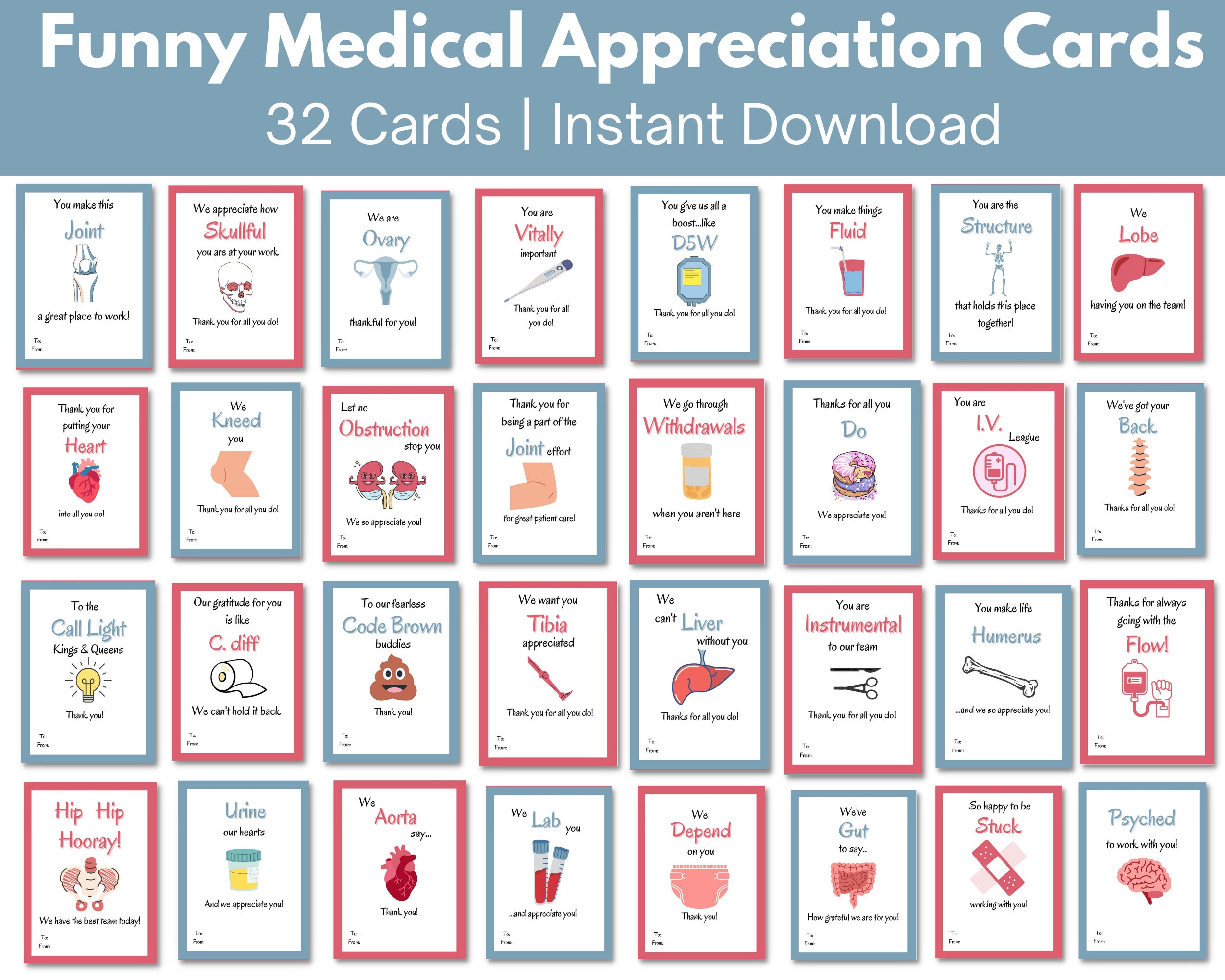 Funny Medical Appreciation Cards for Doctors, Nurses, CNA, MA, PA