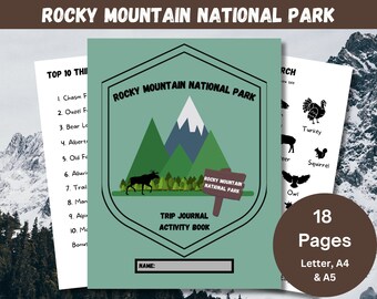 Rocky Mountain National Park, Kids Hiking & Camping Adventure Journal,  Kids Road Trip Games, National Park Travel Diary, Park Ranger