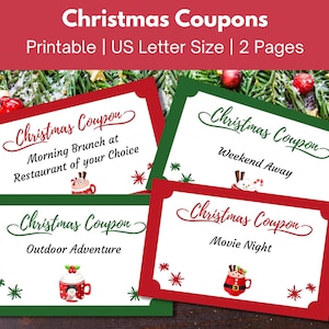 Printable Christmas Coupon Book Gift for Him and Her