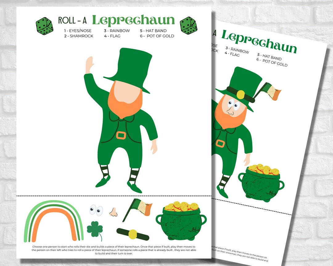Roll a Leprechaun Dice Game for Kids St. Patrick's Day