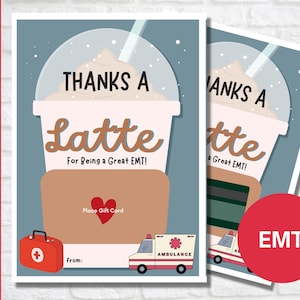 EMT Appreciation Gift, Coffee Gift Card Holder, First Responder, Emergency Medical Technician Gift, Frontline Worker Gift, EMT Thank You