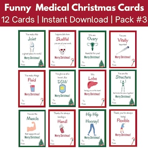 Lustige Medizinische Weihnachtskarten für Ärzte, Krankenschwestern, CNA, MA, PA, Physiotherapeuten, Apotheker | Karte für Krankenhaus & Arzt