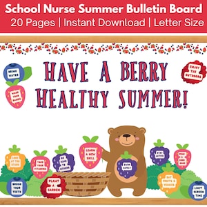 School Nurse Summer Bulletin Board, Teacher Bulletin Board Kit, School Nurse Office & Clinic Decor, End of School Year Bulletin Board
