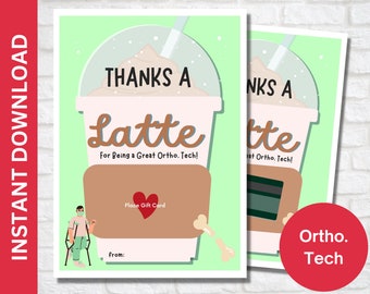 Orthopedic Technician Thank You Gift, Coffee Gift Card Holder, Ortho. Tech Thank You Gift, Medical Staff Gift