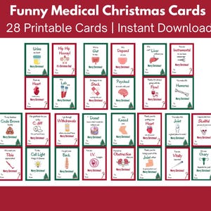 Divertenti biglietti di auguri di Natale medici per dottori, infermieri, CNA, MA, PA, fisioterapisti, farmacisti / biglietti per personale ospedaliero e di studi medici