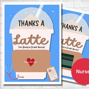 Nurse Coffee Gift Card Holder, Nurse Appreciation Gift, RN Thank You, Nurses Week Gift, PRINTABLE Nurse Gift, Nurse Thank You Gift Card
