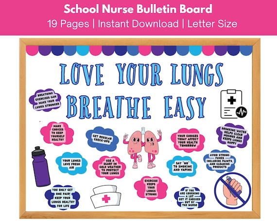 School Nurse Bulletin Board, Anti-vaping Bulletin Board Kit, School Nurse  Office & Clinic Decor, Teacher Bulletin Board Kit, Healthy Lungs - Etsy