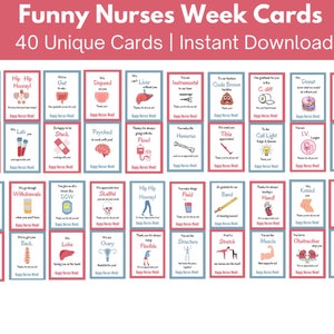 Nurses Week Printable Gift Tags, Nurses Week Funny Medical Cards, Nurse Appreciation Week, Nurses Week Gifts, RN Thank You