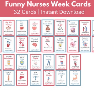 Nurses Week Printable Gift Tags, Nurses Week Funny Medical Cards, Nurse Appreciation Week, Nurses Week Gifts, RN Thank You