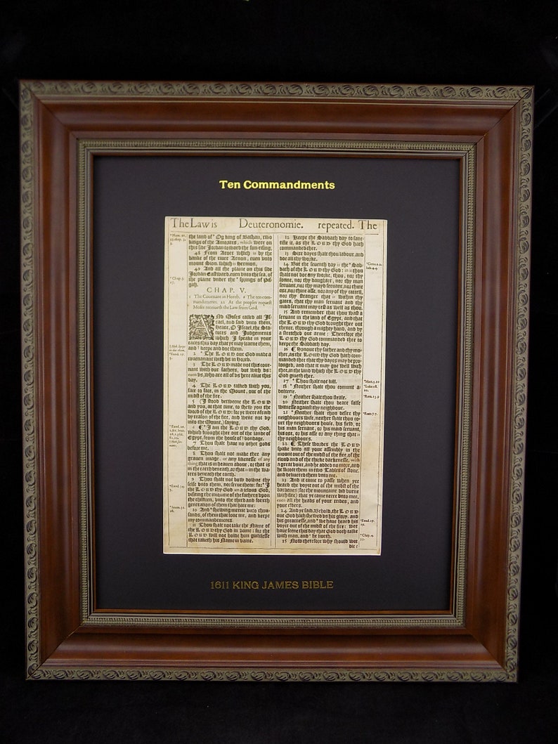 The Ten Commandments 1611 King James Antique Bible Framed - Etsy