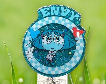 Envious feelings acrylic badge reel or lanyard gift for friend retractable badge reel kids ID holder name tag clip work ID tag emotions