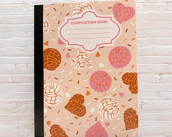 Conchas composition book writing journal school supplies back to school writing book cute pan dulce Mexican sweet bread journal Hispanic