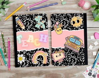 Teach composition book writing journal school supplies back to school writing book teacher educator teacher gift cute aesthetic journal