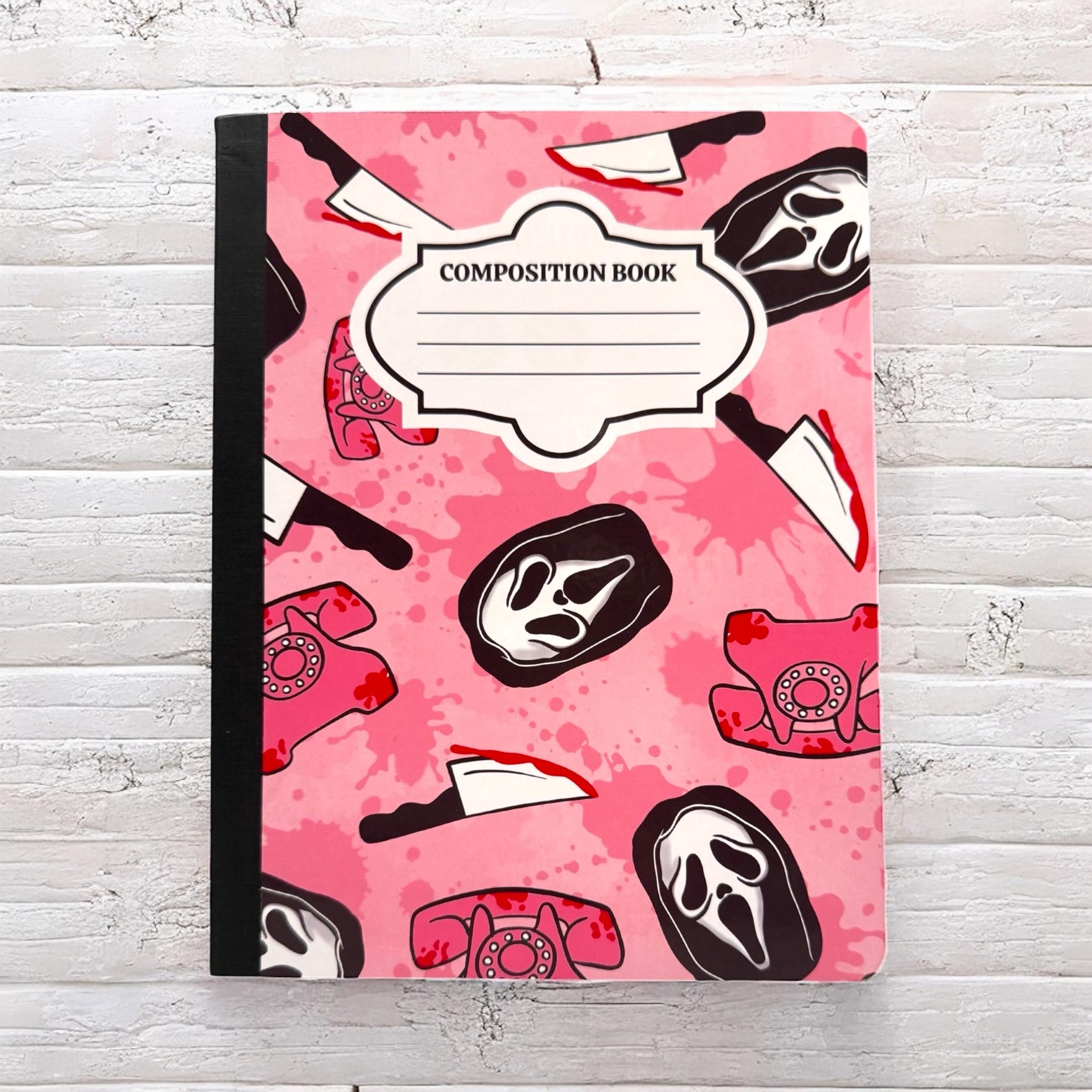 Ghost Composition Book Scary Movie Face Halloween Writing Journal ...