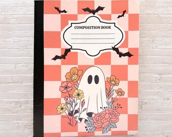Floral ghost composition book elegant journal perfect for school, work, or personal use writing back to school supplies