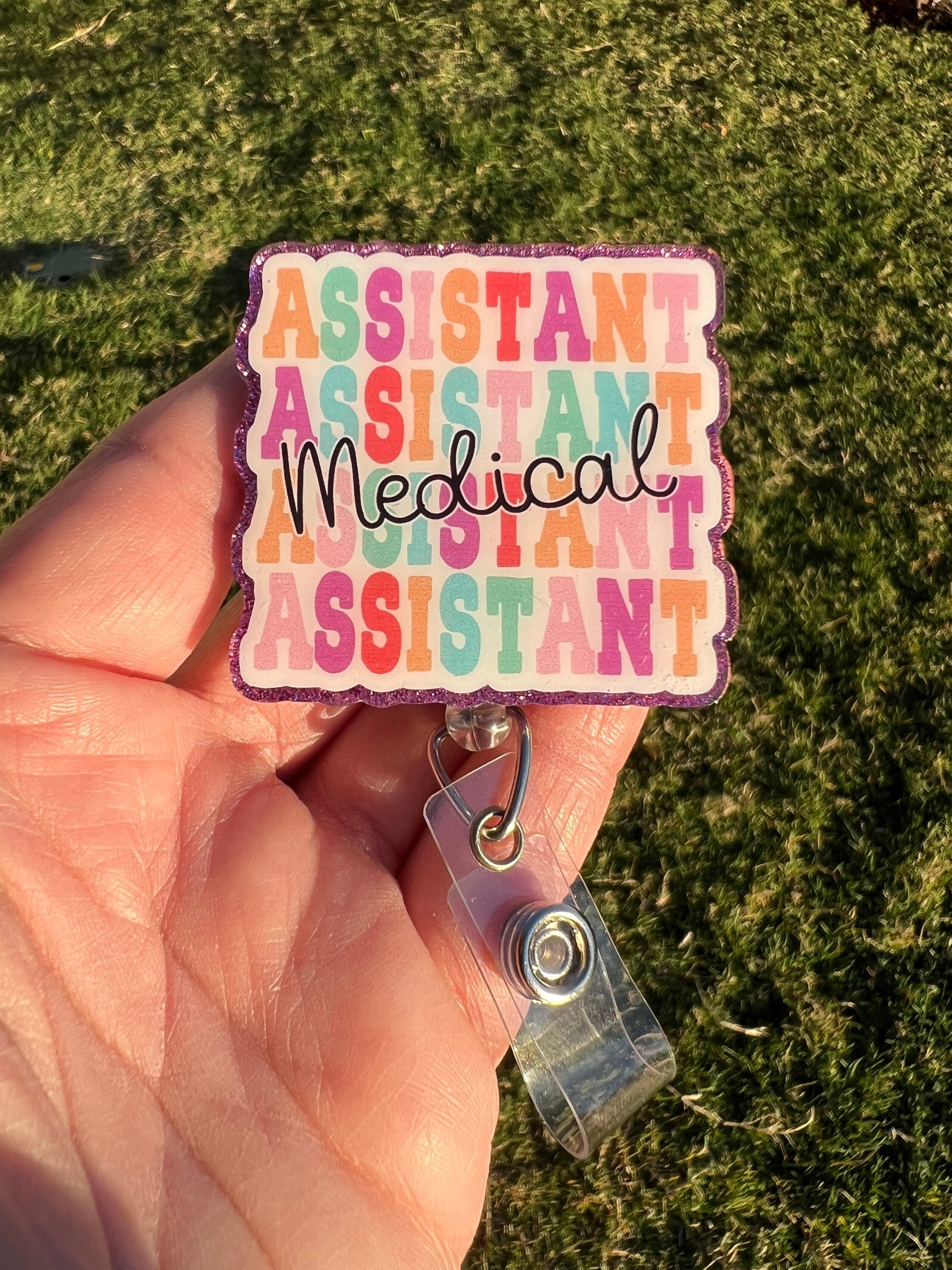 Badge Reel Medical Assistant MA Gift Staff Gift Retractable ID
