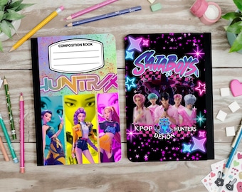 Huntrix K-pop composition kid movie popular writing paper back to school supplies saja boys demon hunter
