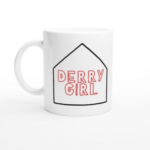 DERRY GIRL Derry City Minimalist Red Black White 11oz Ceramic Mug