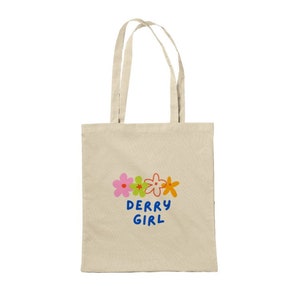 Derry Girl Colourful Floral Natural Beige Classic Tote Bag