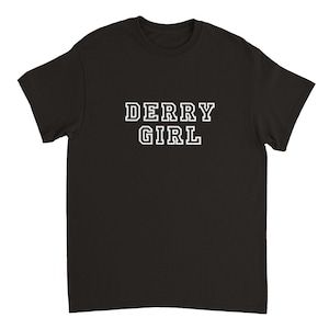 NAVY/BLACK/GREEN Derry Girl Varsity Style Athletic Printed Heavyweight Unisex Crewneck T-shirt