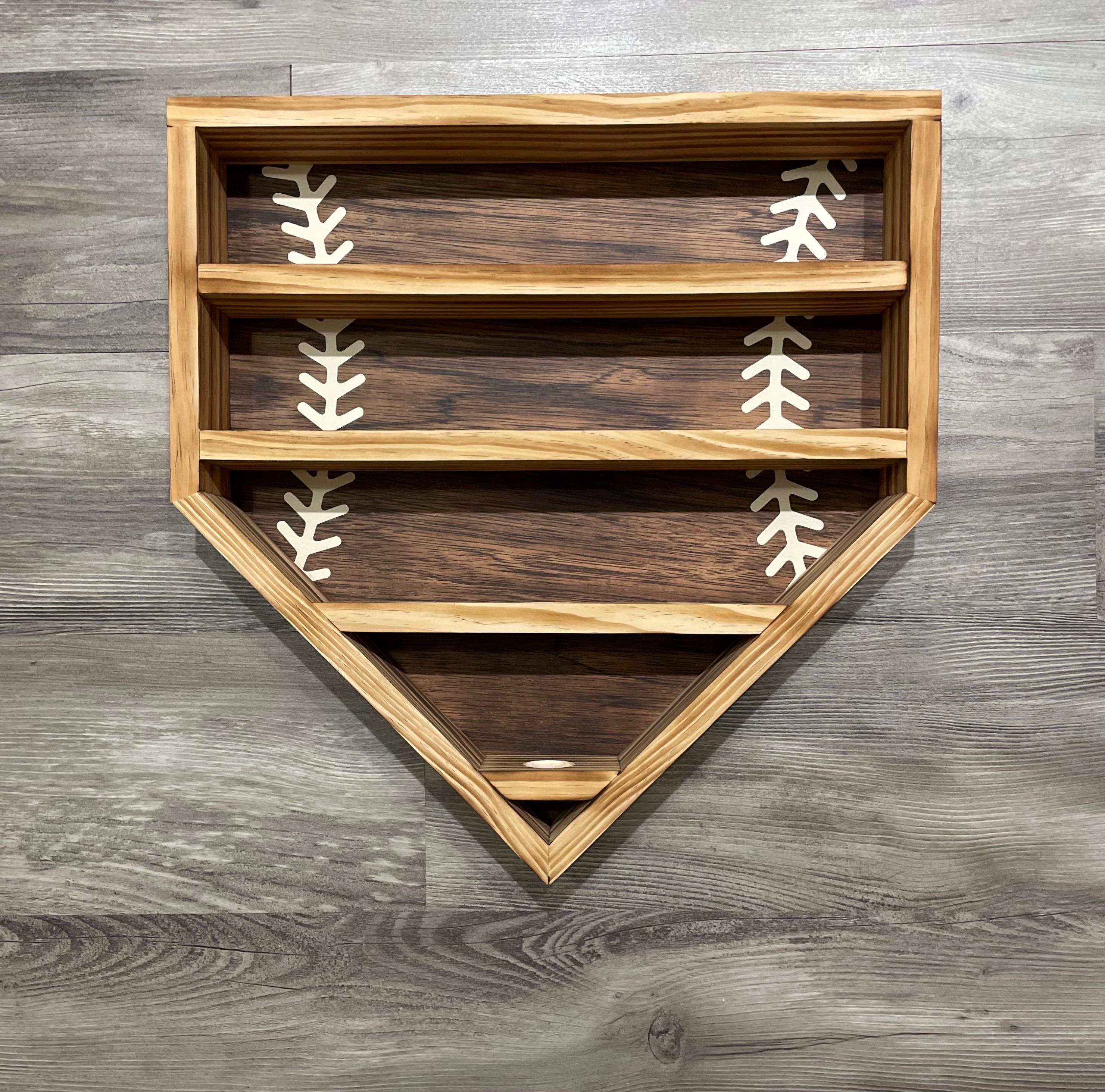 Baseball Display - Holds 19 Baseballs. Rustic Finish and Rustic ...