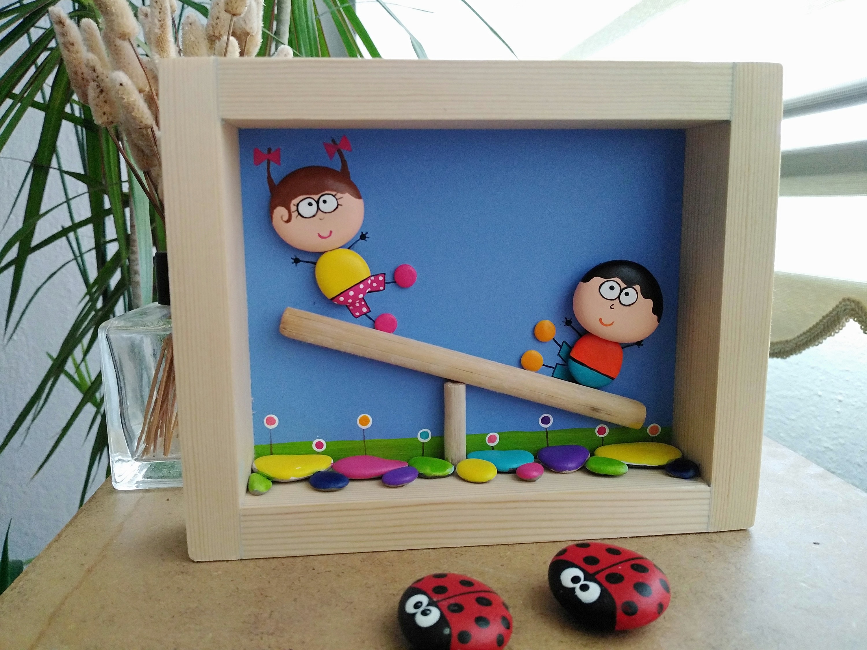 Pebble Art Couple Pebble Art Handmade Frame Pebble Etsy