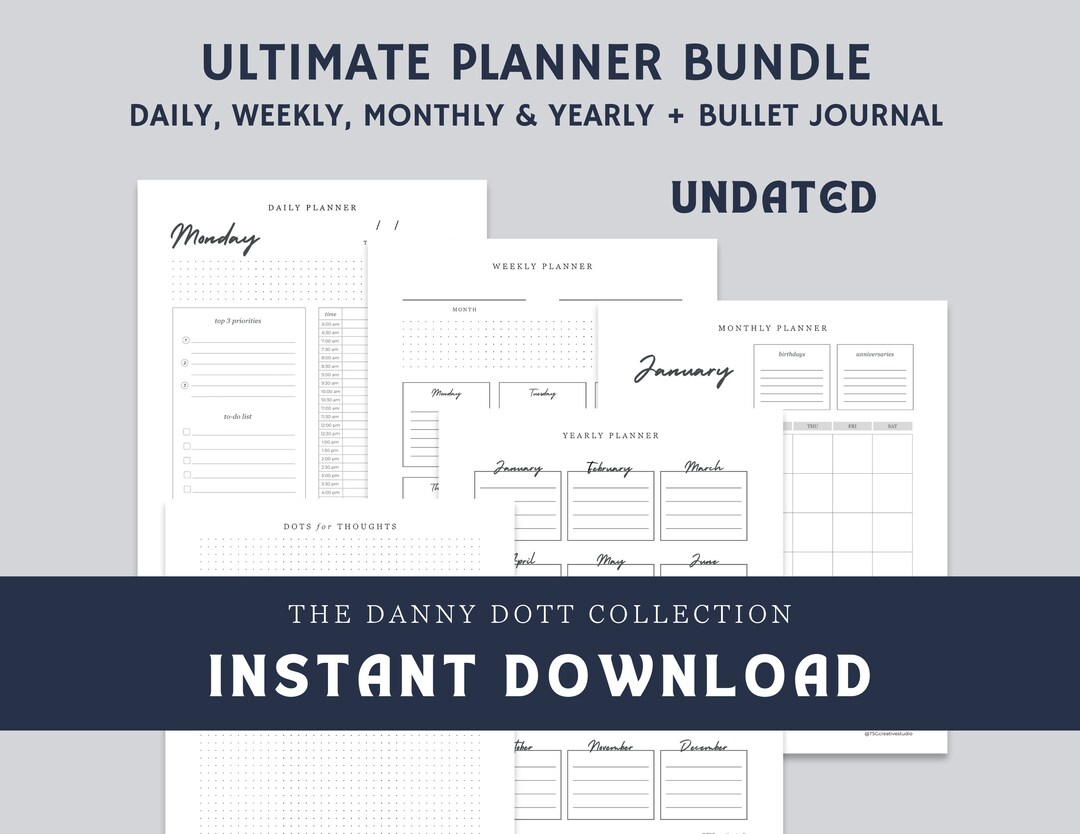 Ultimate Planner Bundle, Printable PDF for Bullet Journaling ...